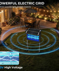 Top Notch Dual Solar Powered Bug Zapper Outdoor Cordless Mosquito Killer 4500V Waterproof for Patio or Garden