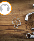 Cool Stainless Steel Retaining Rings Assortment Box M1 Point5 To M10 showing durable circlips on wooden surface with tools.