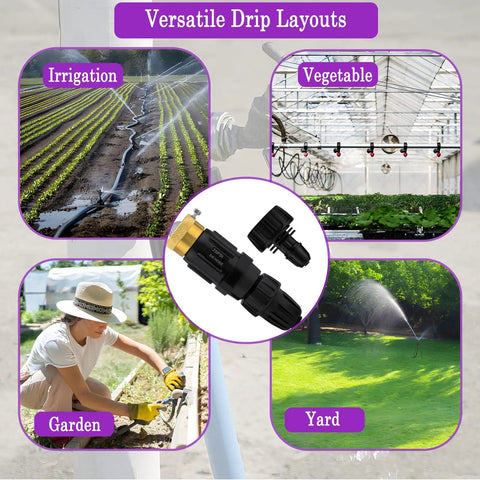 All In One Drip Irrigation Faucet Adapter Kit With 25 PSI Regulator And Filter Backflow Preventer for versatile garden use