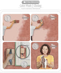 Faux Painting Starter Toolkit For Beginners Full Sized 9.75 By 5 Inch Set With Three Quarters Inch Nap Sheepskin Tools USA Made