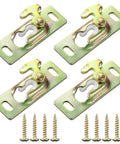 Pocket Door Hardware Kit For Sliding RV Doors With Hanger And Rollers Connection Plate Universal Fit, includes 4 hanger plates and screws.