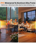 Infrared 1500W Outdoor Patio Heater Tower 42 Inch Tall With 9 Heat Settings And 9H Timer IPX5 Waterproof outside on patio
