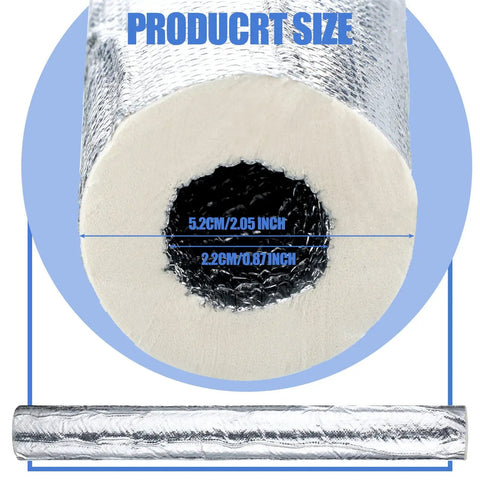 Six Pack Pipe Insulation Foam Tubes With Self Adhesive Wrap, Aluminum Foil Duct Shield, product size detail, diameter 5.2cm