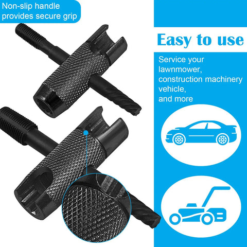 Heavy Duty 4 Way Zerk Grease Fittings Tool Set For Quick Removal And Rethread, non-slip handle, close-up view.