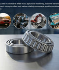 Beefy Heavy Duty Tapered Roller Bearing Cone And Cup Set With Chrome Steel, 1.0000 Bore x 1.9800 OD for auto and industrial use