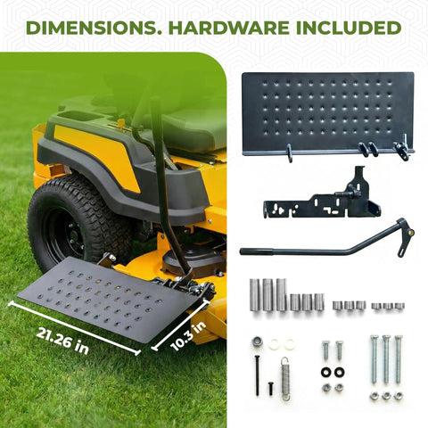 Chute Blocker For Zero Turn Mowers With Grass Flap And Open Close Control Rustproof Steel Fits ACS6000ULS with hardware included.