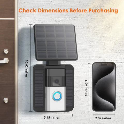 Solar Doorbell Charger For Video Doorbell 3 3 Plus 4 Battery Doorbell Plus And Battery Doorbell Pro With 2 Prong Port And 2.9W