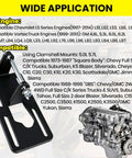 Premium Grade Rock Solid Slotted LS Swap Motor Mounts For Custom Tilt And Clearance Fixes Works With Manual Or Auto Transmissions Quick Shop Install Beat Fitment Bull compatible with various Chevrolet LS series engines and vehicles.