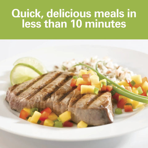 Hamilton Beach Steak Lover Electric Indoor Grill, Nonstick Surface Cooking 100 Square Inches, Stainless Steel And Black Design For perfectly seared smoky flavors with seared steak and colorful vegetables.