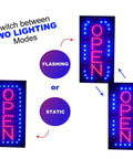 Brighten Up Your Shop With A Vertical LED Neon Open Sign Featuring Flashing Mode Built In Power Cord Easy Install