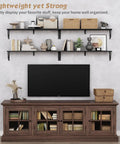 Legit Heavy Duty Floating Wall Shelves Set of Three, Slick 36 Inch by 8 Inch Black Bookshelf for Bedroom Living Room Office displayed with decor.