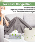 Woman using tissues for congestion relief, next to MAF2 Humidifier Filter Compatible With AIRCARE MA0800, shown removing white dust.