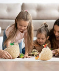 Family playing with Jumbo Dino Egg Surprise With Twelve Collectible Dinosaurs Inside One Giant Easter Egg For Easter Gifts