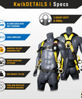 Typhoon Safety Harness Combo With Premium Back And Shoulder Padding For Full Body Fall Protection ANSI OSHA Compliant PPE