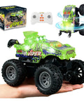 Monster Truck RC Car With 2.4GHz Remote 1 To 64 Scale Colorful Lights And Metal Body Shell 360 Spin And Auto Demo Durable Off Road Toy