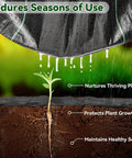 Heavy Duty Weed Barrier Fabric For Gardens And Lawns, 3.2 X 16.4 Ft Premium Landscape Fabric showing water permeation and plant growth.
