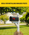 Fence Post Foam Quick Set Concrete Alternative Expanding Foam Kit 12 Pack for easy mailbox post installations visible on a sunny day.