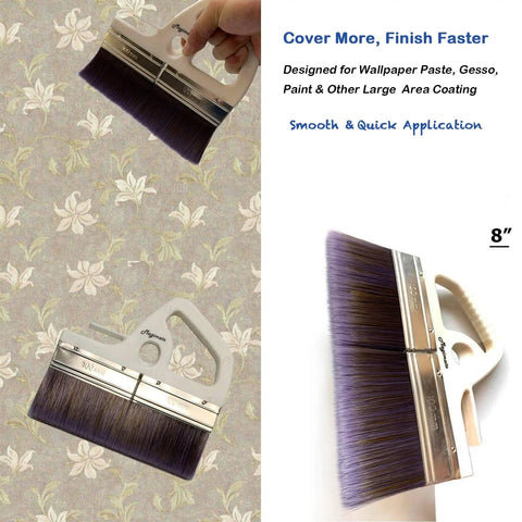8 Inch Wide Flat Paint Brush For Large Areas Great For Acrylic Painting Wallpaper Paste Furniture Fence Stain And Gesso