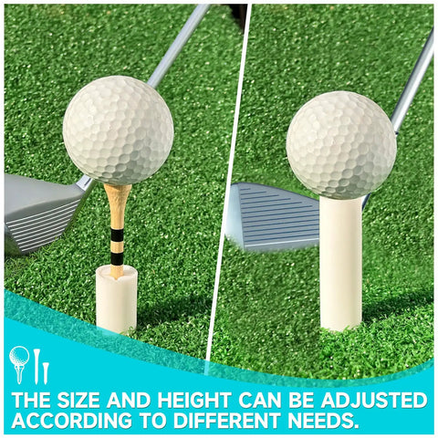16 Piece Golf Tee Set With Rubber Stands And Bamboo Tees For Mats Tee Up At Indoor Driving Range And Golf Simulators Universal Tees