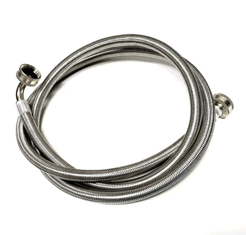 Industrial Steam Dryer Installation Kit With 6 Ft Stainless Steel Braided Hose coiled with threaded connections visible.