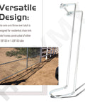 Wire Arm Throw Over Gate Latch For Chain Link Fences, Durable Residential Gate Hardware, Fits 1 And 1 Eighth Inch Or 1 And 3 Eighth Inch Tube Frames, Silver Finish, 13.5 Inches Long, Easy Install, Versatile Gate Accessory.