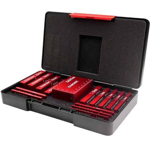 Metric Setup Blocks Height Gauge Set 15 Piece Pro Grade Precision Aluminum Setup Bars Gauge Block Set in case for routers and saws