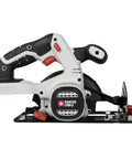 PCC661 20V Max Porter Cable 5.5 Inch Circular Saw Bare Tool with 3000 RPM high performance motor side view, compact design.