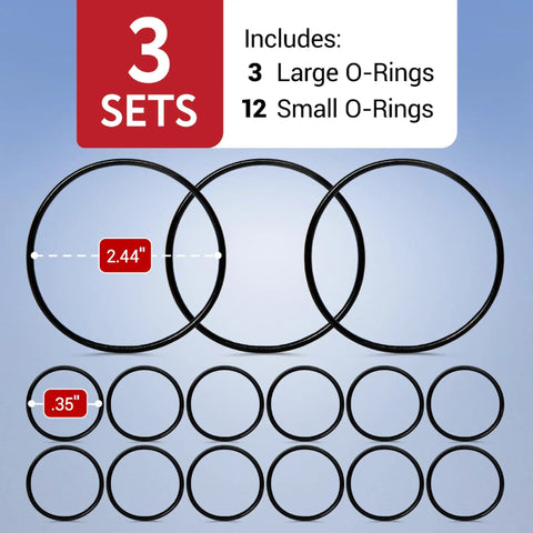 15 Piece O Ring Variety Pack For Water Filters Compatible With Aquasana Claryum AQ Under Sink Systems Black Silicone O Rings
