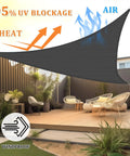 Triangle Shade Sail 14 Foot By 14 Foot By 14 Foot Dark Grey Outdoor Canopy Breathable UV Blocking Shade for Backyard Patio