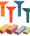 Color Coded Coin Counting Tubes With 150 Assorted Flat Coin Wrappers For Pennies Through Quarters Set Of Four In Blue Green Orange Red