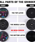 All parts of the Magnetic Manual Pepper Grinder With Diamond Sharp Teeth, No Screen Design For Easy Cleaning, shown front and back.