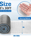 Flexible Stainless Steel Wool Roll For Gap Blocking 5 Inch By 30 Foot, Rust Resistant Mesh, hand showing weaving