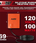 Heavy Duty Silicone Car Battery And Engine Block Heater Pad With Quick Ice Melter Shield 4x5 inch, 120V 100W heating pad with cord.