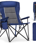 Oversized Folding Camping Chair With High Back Support Heavy Duty Lawn Chair For Adults Supports Up To 500 Lbs Portable Camp Chair