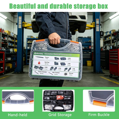 Get The Ultimate 53 Sets Weather Pack Connectors Kit With Crimping Tools And Terminal Removers For Auto Wiring Repairs In One Sleek Storage Case, plastic carry case