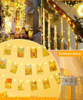 66Ft 200 LED Fairy Lights Plug In Warm White IP44 Waterproof Indoor Outdoor With Timer And 8 Modes for bedroom garden decor