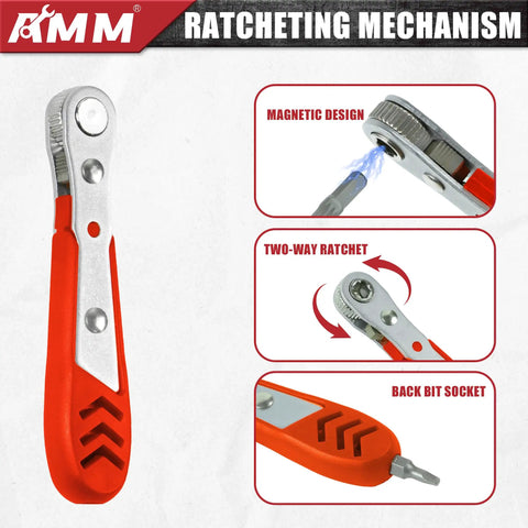 Rock Solid 232 Piece Screwdriver Bit Set Forged From CRV Steel Impact Driver Bits with Ratcheting Mechanism and Magnetic Design.