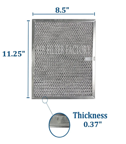 Replacement Range Hood Filter For Broan Nutone LL62F LL6200 MM6500 Dual Layer Charcoal Carbon And Aluminum Mesh with dimensions