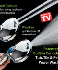 Image of High Pressure 10 Setting Handheld Showerhead with Built In Filter demonstrating dual point jet and wide fan modes.