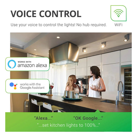 Smart WiFi LED Bulbs PAR20 Dimmable Color Changing RGBCW 5W outdoor flood light, Alexa and Google Assistant voice control setup.