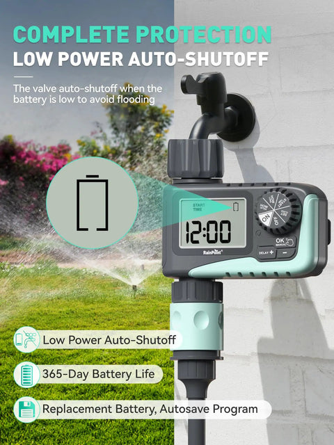 Programmable Sprinkler Timer For Garden Hose And Soaker Hose, Outdoor Digital Irrigation Timer With Rain Delay, Manual Override