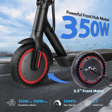 8.5 Inch Front Electric Scooter Motor 36V 350W With Peak 464W Power And 17.8 Nm Torque for escooters