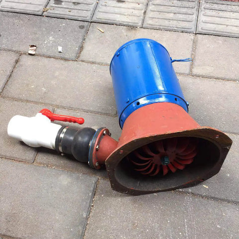 5000W Water Turbine Generator 220V Hydroelectric Power System, blue and red shell, for rivers and mountains use