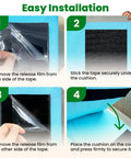 Step-by-step guide for heavy duty hook and loop strips installation under sofa cushions.