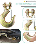 Top Shelf Grade 70 Clevis Slip Hooks With Safety Latch 5/16 Inch Heavy Duty Towing Gear Four Pack forged steel hook detail image.
