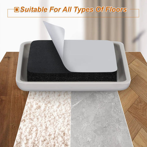 Furniture Sliders For Carpet And Hardwood Floors 16 Pack 2 Inch Square Movers on mixed flooring surfaces.