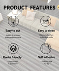 Real Wood Look Vinyl Floor Roll Featuring Dead Simple Peel And Stick Setup Super Wide Layout for easy to cut and clean features.