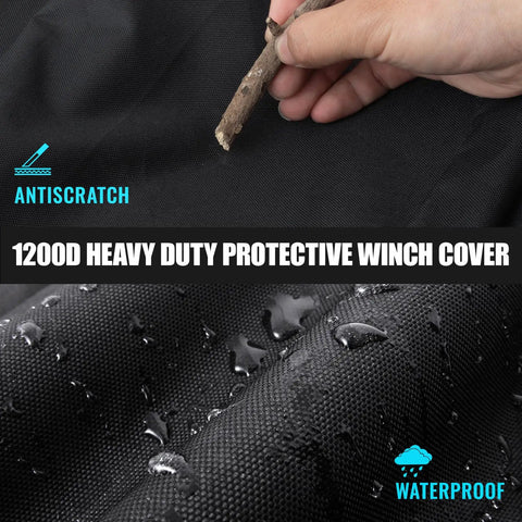 Top Shelf Heavy Duty Winch Cover Weather Tough Shield For 8500 To 12500 Lb Winches Water Resistant 1200D Oxford Fabric Upf 50 Protection Durable Gear Armor For Trucks And Trailers