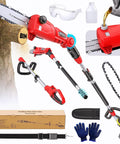 Pole Saw For Milwaukee 18V Cordless 8 Inch Tree Trimmer Cutter With 16 Feet Reach And 26 Feet Per Second Cutting Speed shown with accessories