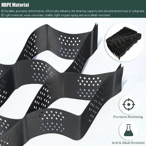 Close-up of 2 Inch Geogrid Driveway And Ground Grid Stabilizer For Gravel Cement Sand Cuttable Geo Grid Paver section in HDPE material